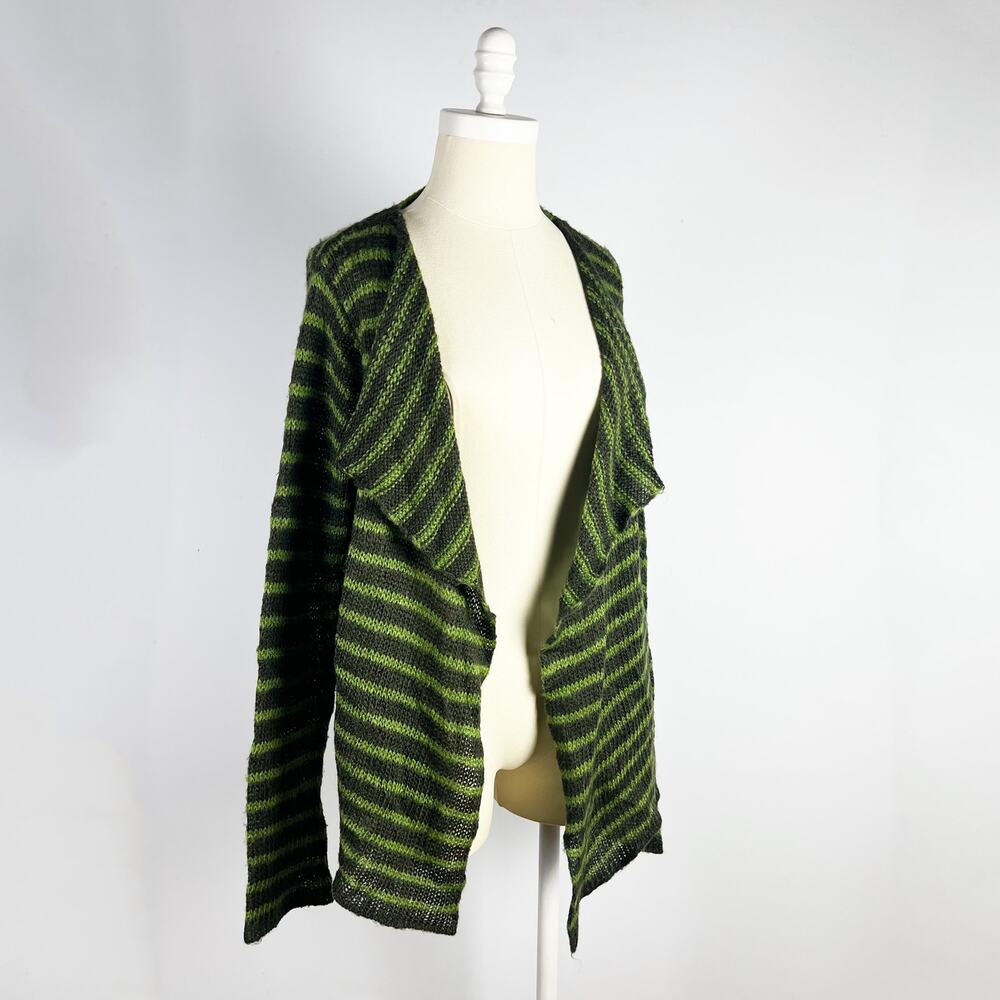 Wooden Ships green striped cardigan sweater Size Small Medium